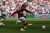2K5MR6G October 9th 2022: London Stadium, London, England; Premier League football West Ham versus Fulham; Gianluca Scamacca of West Ham United with a shot on goal. It just just wide.